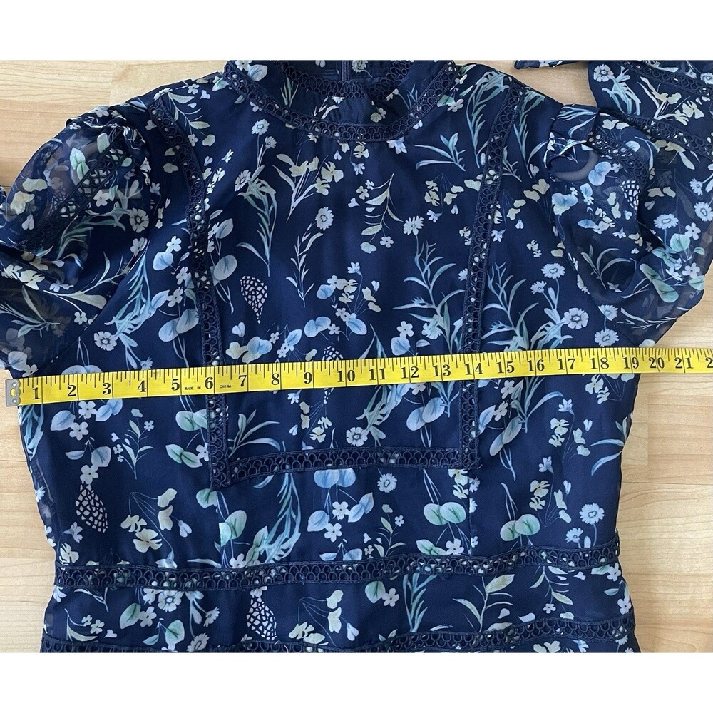 Dalia McPhee Midi Dress Floral Navy Blue Size Large - Picture 14 of 16